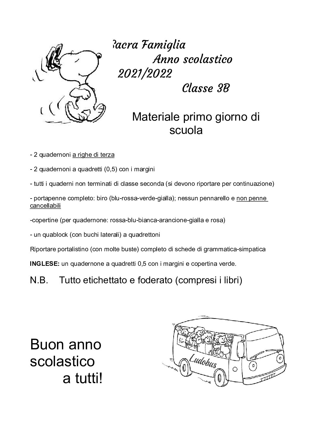 Materiale 3 B | Istituto Scolastico Sacra Famiglia